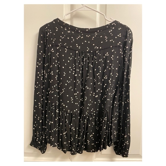 DONATING 2/11 Maeve by Anthropologie Black and White Polka Dot Blouse - Picture 2 of 9